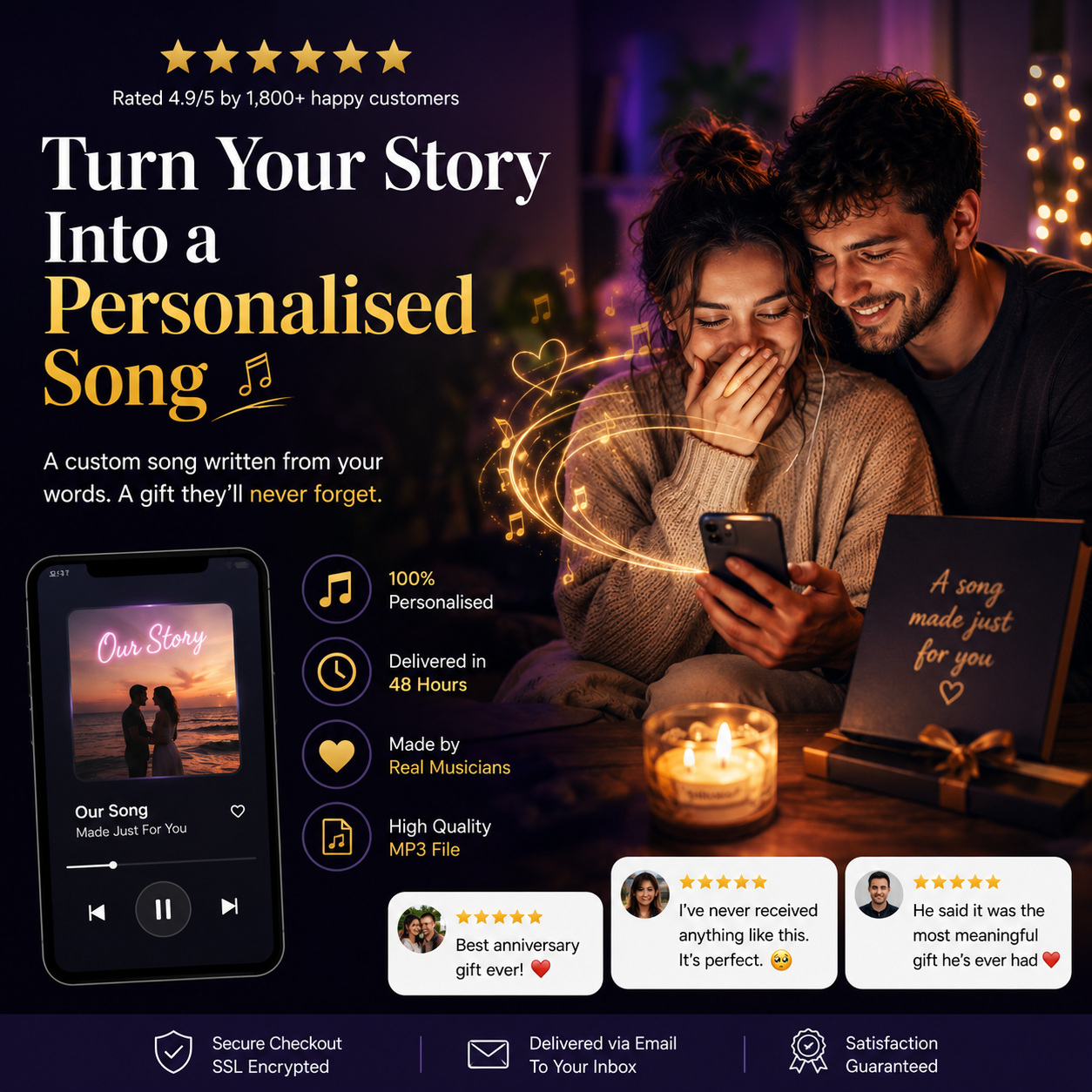 Your story turned into a personalised song